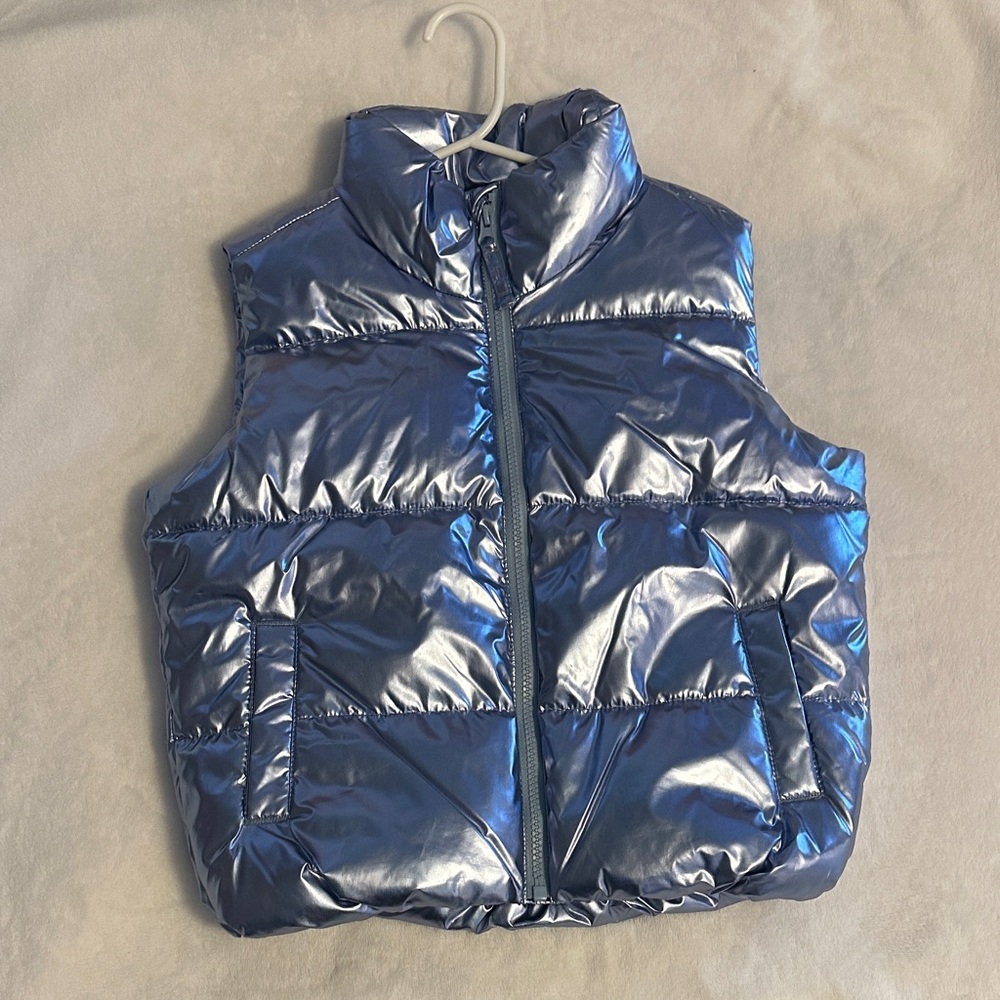 Old Navy Shiny Blue Puffer Vest